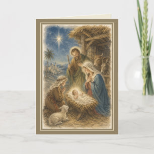 Tarjeta de Navidad de la Sagrada Familia Religiosa