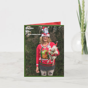 Tarjeta de Navidad de la Señora Pollo Loco ¡Feliz