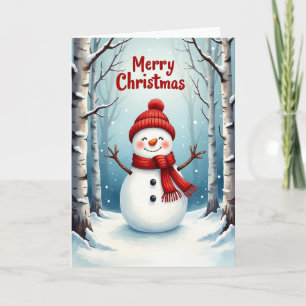 Tarjeta de Navidad de la Sonrisa del Muñeco de Nie