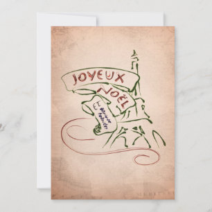 Tarjeta de Navidad de la torre Eiffel de Joyeux