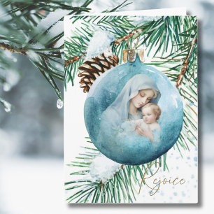 Tarjeta de Navidad de la Virgen María y el Niño Je