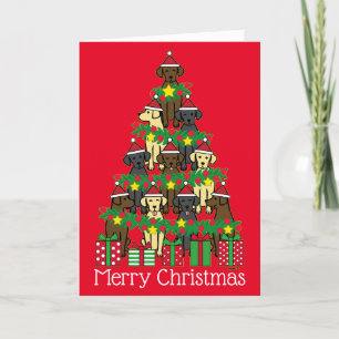 Tarjeta de Navidad de Labrador con Árbol de Navida