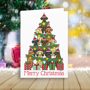 Tarjeta de Navidad de Labrador con Árbol de Navida