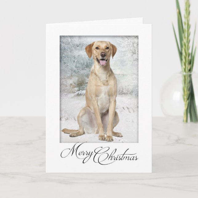 Tarjeta de Navidad de Labrador Retriever Amarillo (Anverso)