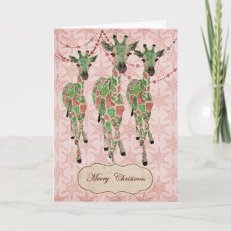 Tarjeta de Navidad de las jirafas de Rubor del