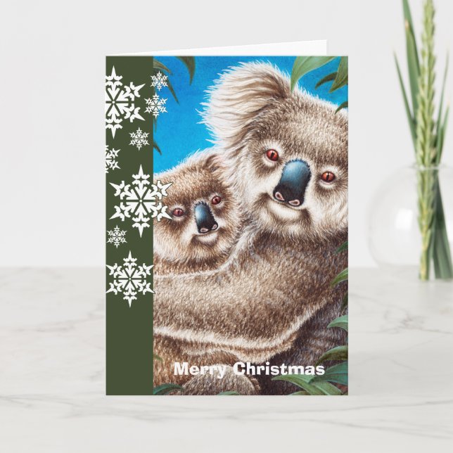 Tarjeta de Navidad de las koalas (Anverso)