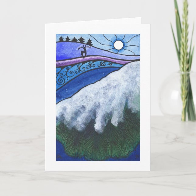 Tarjeta de Navidad de las vacaciones de invierno/, (Anverso)