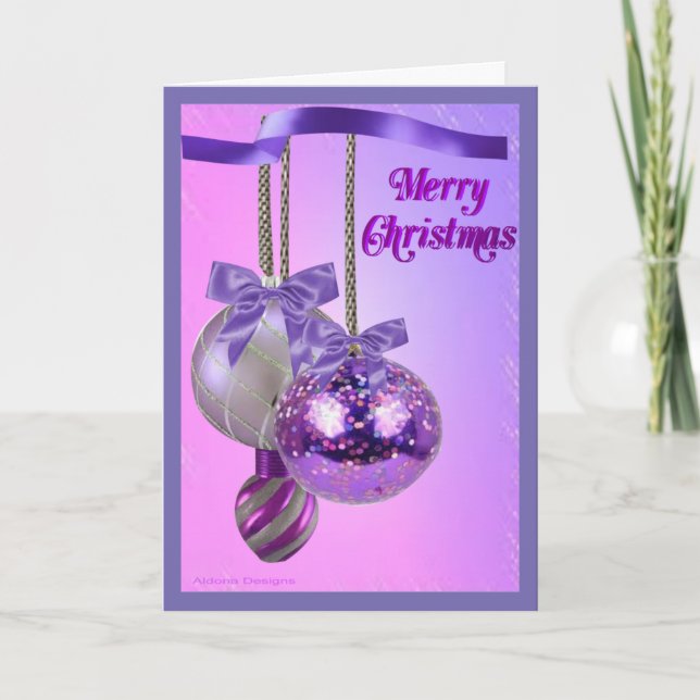 Tarjeta de Navidad de Lavanda (Anverso)