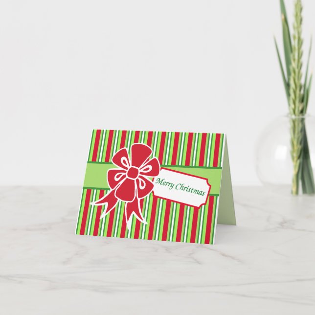 Tarjeta de Navidad de lazo retro (Anverso)