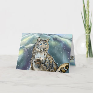 Tarjeta de Navidad de Leopardo de las Nieves ~salu