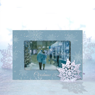 Tarjeta de Navidad de Let it Snow con Holograma Az