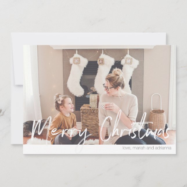 Tarjeta de Navidad de letra manuscrita moderna 2N (Anverso)