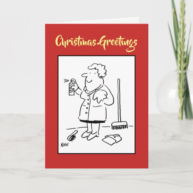 Tarjeta de Navidad de Limpieza Doméstica (Anverso)