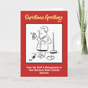 Tarjeta de Navidad de Limpieza Doméstica