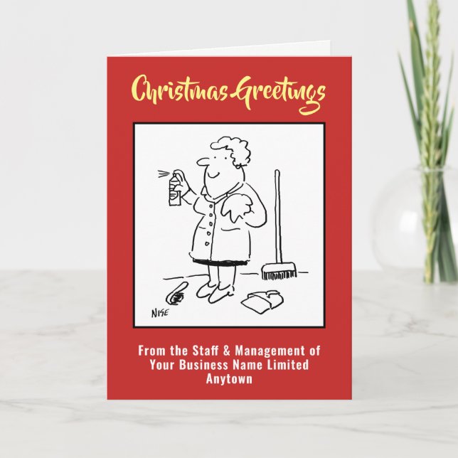 Tarjeta de Navidad de Limpieza Doméstica (Anverso)