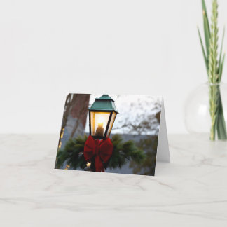 Tarjeta de Navidad de Linterna de Temporada de Vac