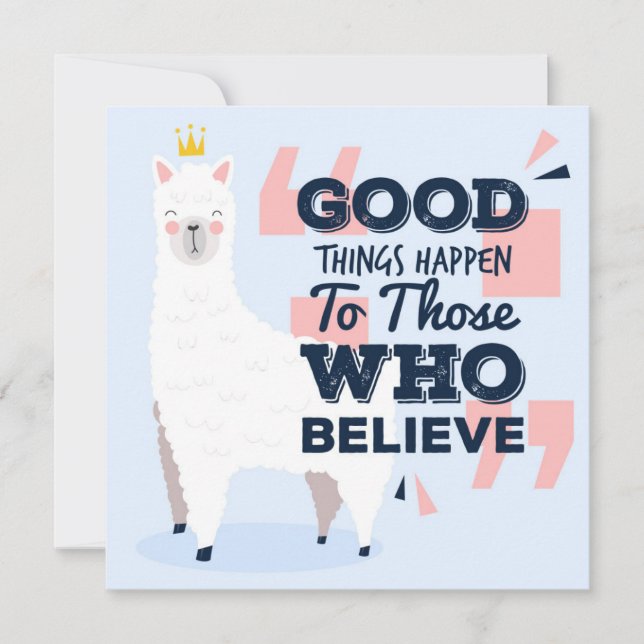 Tarjeta de Navidad de Llama (Anverso)