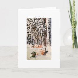 Tarjeta de Navidad de Lobo Invernal