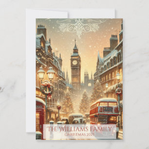 Tarjeta de Navidad de Londres - Escena Festiva de