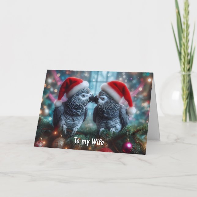 Tarjeta de Navidad de Loro (Anverso)