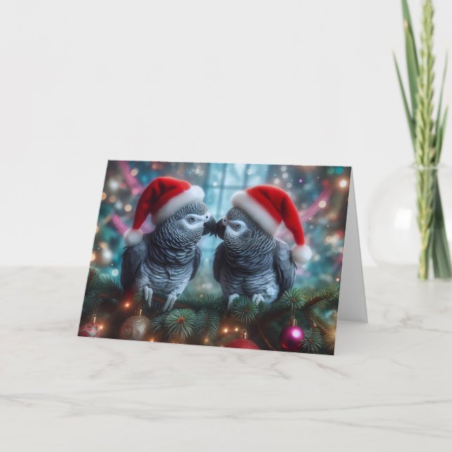 Tarjeta de Navidad de Loro (Anverso)