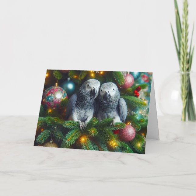 Tarjeta de Navidad de Loro (Anverso)