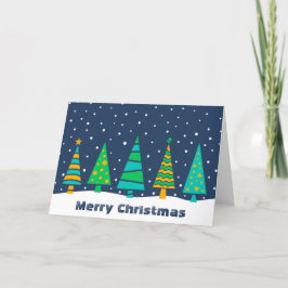 Tarjeta de Navidad de los abetos Nevado