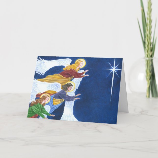 Tarjeta de Navidad de los ángeles (Anverso)