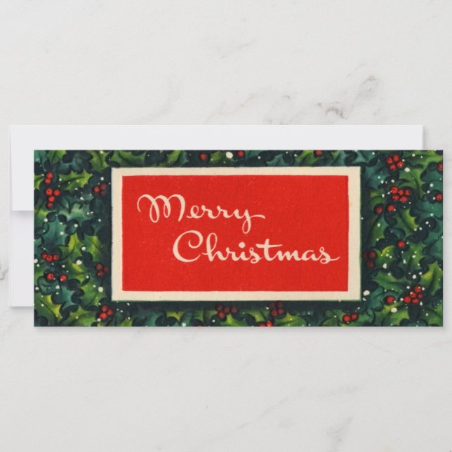 Tarjeta de navidad de los años 50 retro (Anverso)