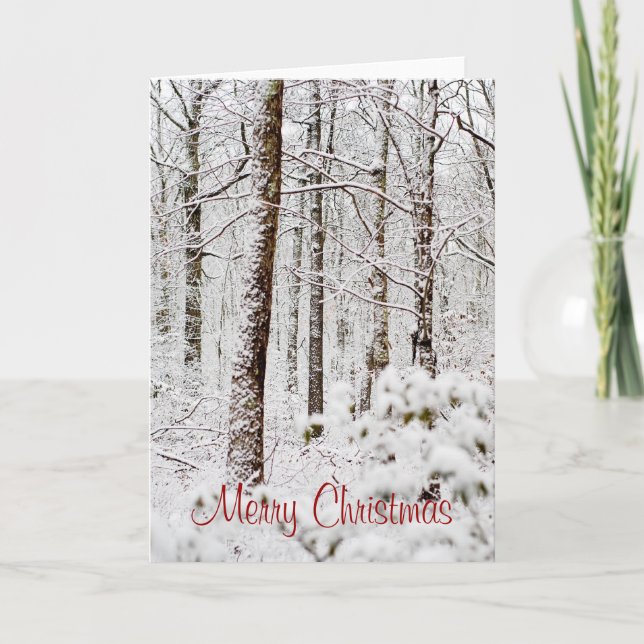 Tarjeta de Navidad de los arbolados Nevado Pocono (Anverso)