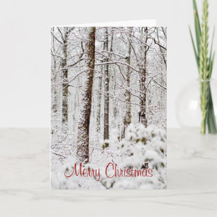 Tarjeta de Navidad de los arbolados Nevado Pocono