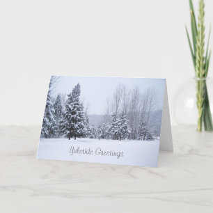 Tarjeta de Navidad de los árboles de la nieve