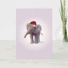 Tarjeta de Navidad de los bebés del elefante del