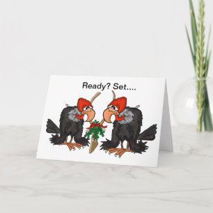 Tarjeta de Navidad de los buitres, de Mistltoe y