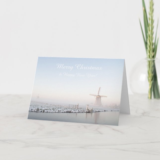 Tarjeta de navidad de los cerezos Holanda en invie (Anverso)