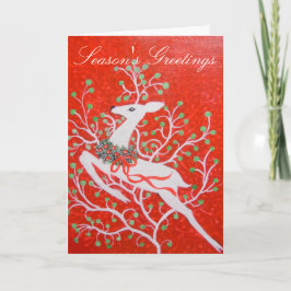 Tarjeta de Navidad de los ciervos del art déco