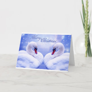 Tarjeta de Navidad de los cisnes