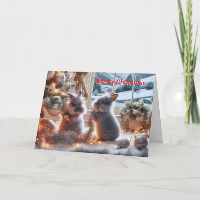 Tarjeta de Navidad de los conejitos (Anverso)