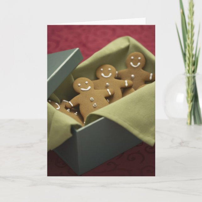Tarjeta de Navidad de los hombres de pan de (Anverso)