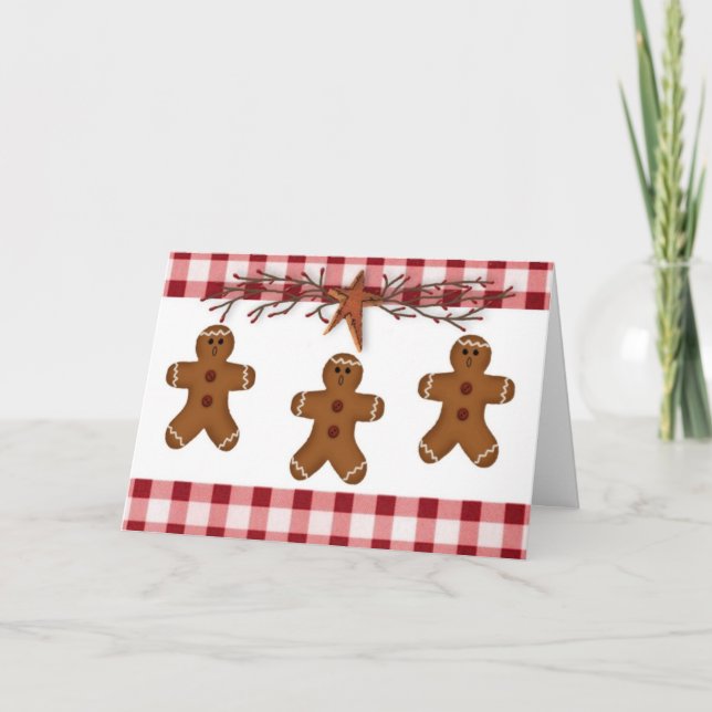 Tarjeta de Navidad de los hombres de pan de (Anverso)