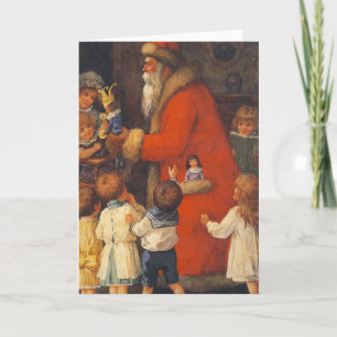 Tarjeta de Navidad de los niños y de los juguetes
