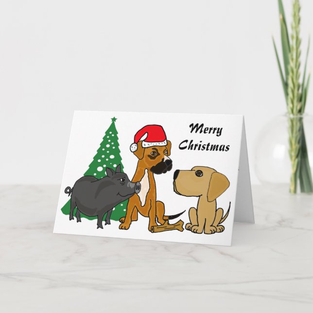 Tarjeta de Navidad de los perros del BA y del (Anverso)