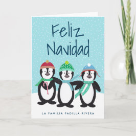 Tarjeta de Navidad de Los Pingüinos
