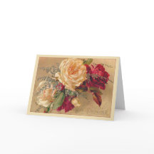 Tarjeta de Navidad de los rosas del Victorian