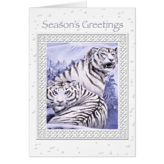 Tarjeta de Navidad de los tigres del hielo