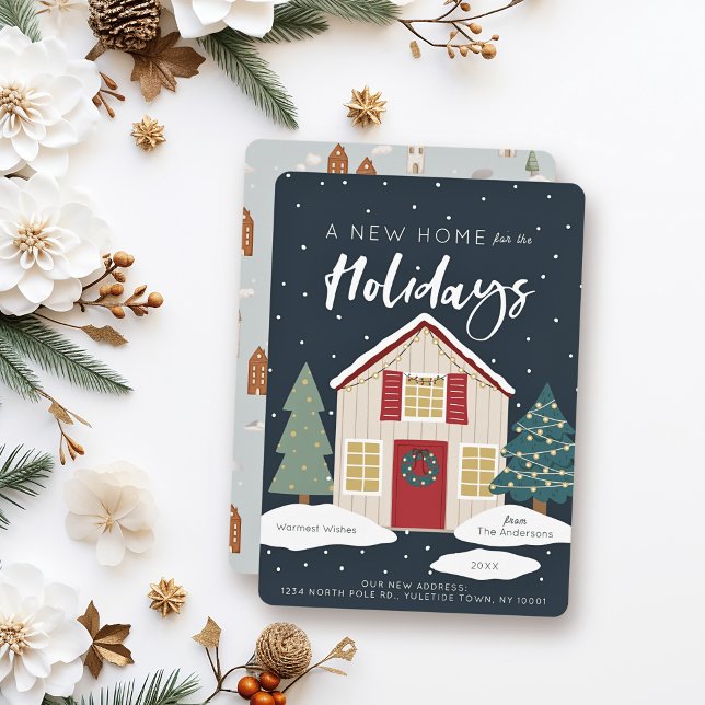Tarjeta de Navidad de luces acogedoras de invierno (Subido por el creador)