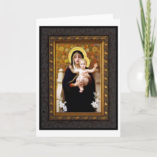 Tarjeta de Navidad de Madonna y Niño (Anverso)