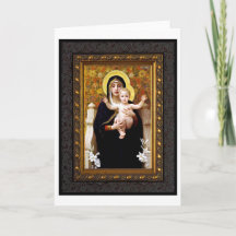 Tarjeta de Navidad de Madonna y Niño