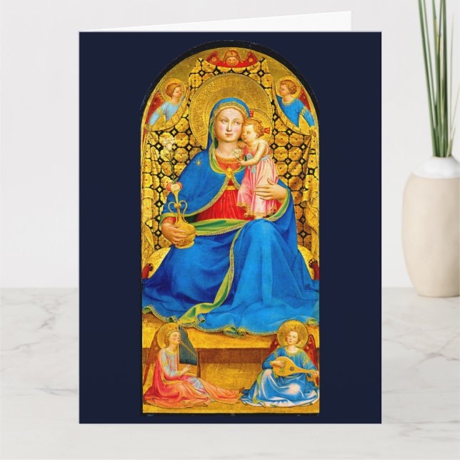 Tarjeta de Navidad de Madonna y Niño (Anverso)