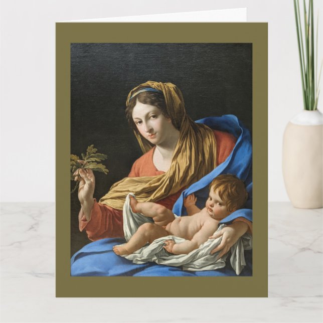 Tarjeta de Navidad de Madonna y Niño (Anverso)